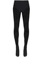 Versace Sheer Lace Panelled Leggings - Black