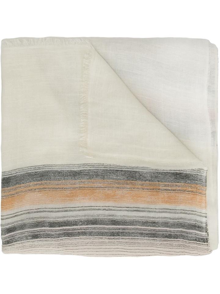 Closed Striped Print Scarf