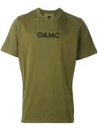 Oamc Rear Stripe T-shirt, Men's, Size: Small, Green, Cotton/polyamide/spandex/elastane