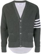 Thom Browne 4-bar Half-&-half Cardigan - Grey