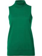 Trina Turk Turtleneck Sleeveless Blouse, Women's, Size: Large, Green, Merino
