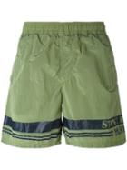 Stone Island - Logo Print Swim Shorts - Men - Polyamide - L, Green, Polyamide
