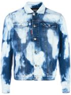 Dsquared2 Heavily Bleached Denim Jacket, Men's, Size: 54, Blue, Cotton