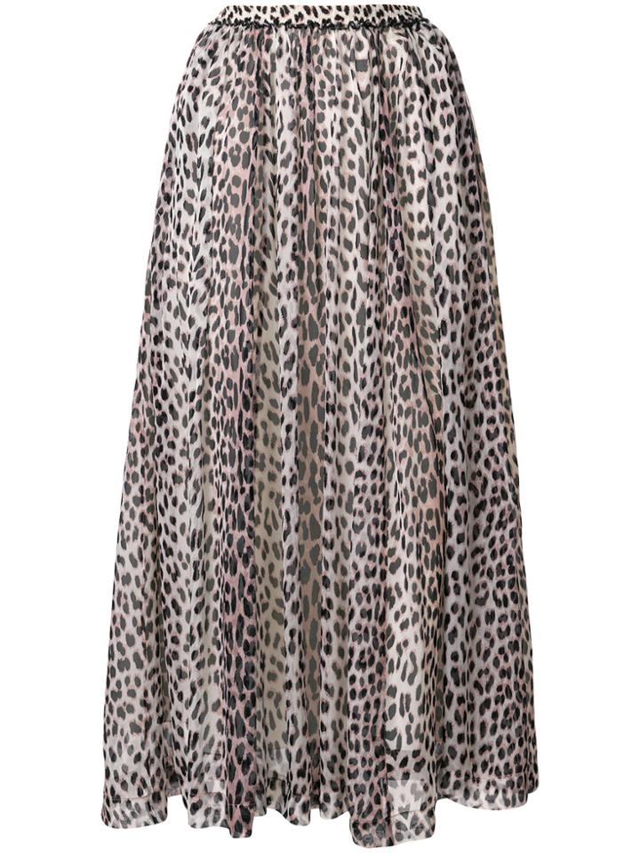 Forte Forte Leopard Print Pleated Skirt - Pink & Purple