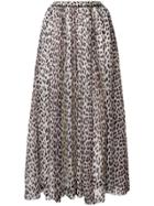 Forte Forte Leopard Print Pleated Skirt - Pink & Purple
