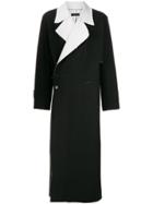 Inês Torcato Stitching Detail Long Coat - Black