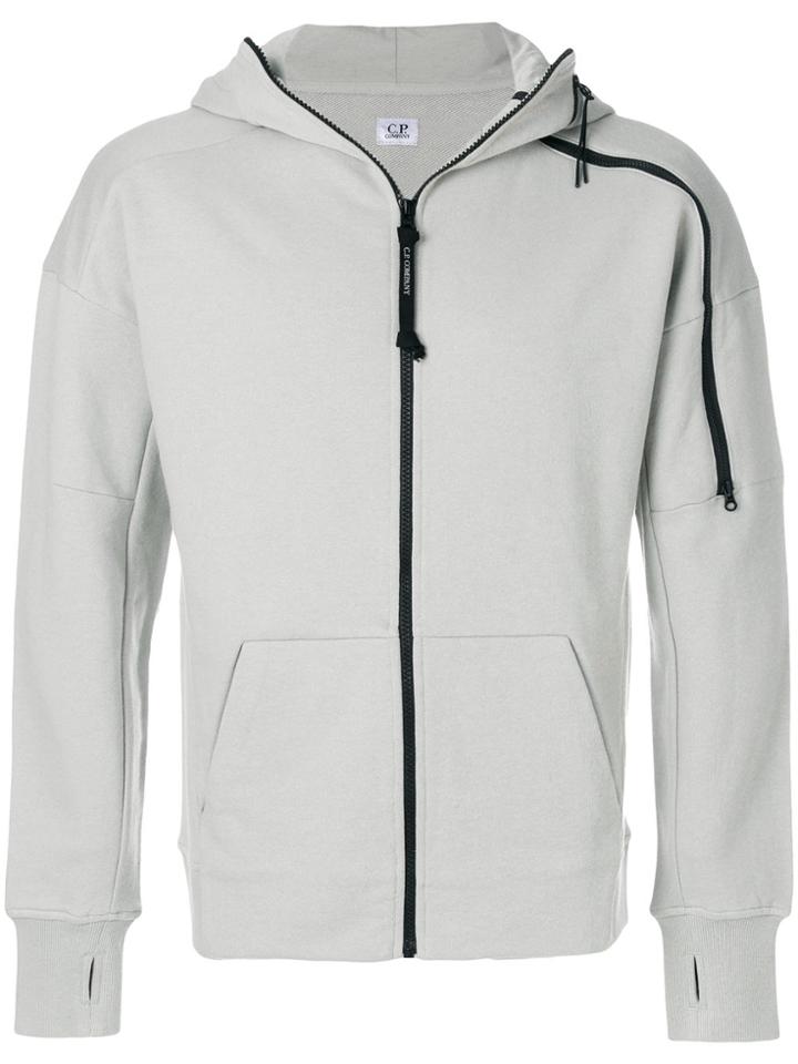 Cp Company Zip Detail Hoody - Grey
