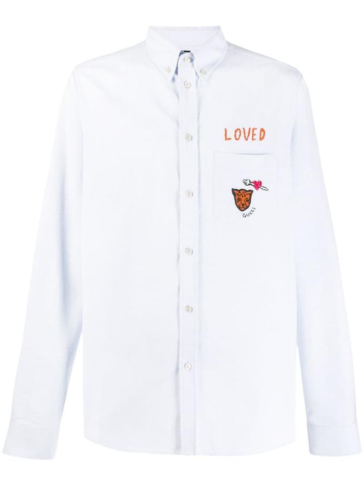 Gucci Embroidered Detail Shirt - Blue
