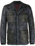 Etro Quilted Camoflage Coat - Blue