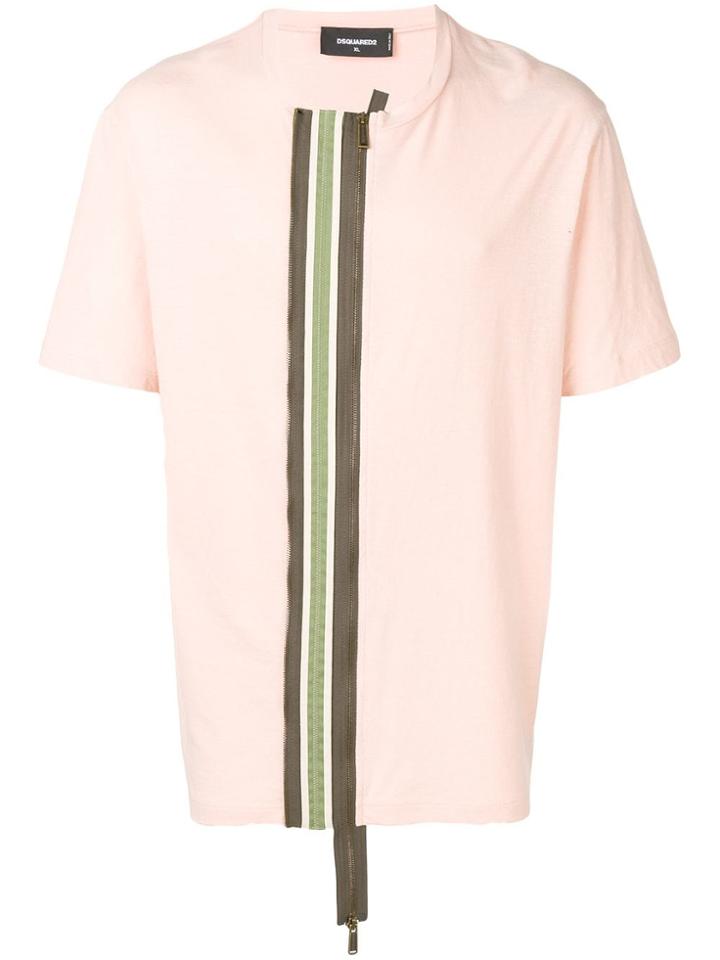 Dsquared2 Zip Detail T-shirt - Pink