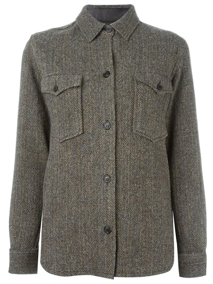 Isabel Marant Étoile 'hill' Shirt Jacket, Women's, Size: 38, Green, Acetate/viscose/virgin Wool