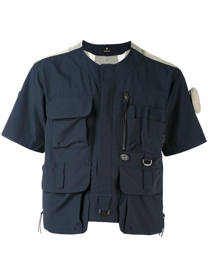 Snow Peak - Cropped Cut-out Utility Jacket - Men - Cotton/nylon - S/m, Blue, Cotton/nylon