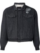 Ktz Boxy Fit Denim Jacket, Men's, Size: Medium, Black, Cotton