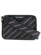 Karl Lagerfeld Striped Logo Crossbody Bag - Black