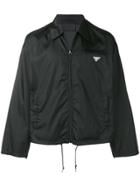 Prada Logo Plaque Coach Jacket - Black