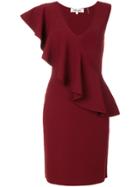 Dvf Diane Von Furstenberg Asymmetric Ruffled Dress - Red