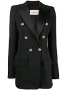 Alexandre Vauthier Crystal Button Double-breasted Blazer - Black