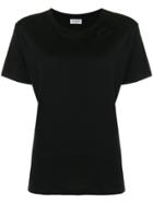 Saint Laurent Logo Embroidered Jersey T-shirt - Black