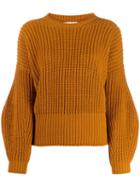 Gentry Portofino Balloon Sleeve Jumper - Brown