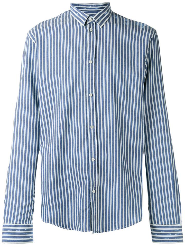 Iro Fenili Striped Shirt, Men's, Size: Medium, Blue, Cotton/modal