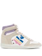Isabel Marant Distressed Logo Sneakers - White