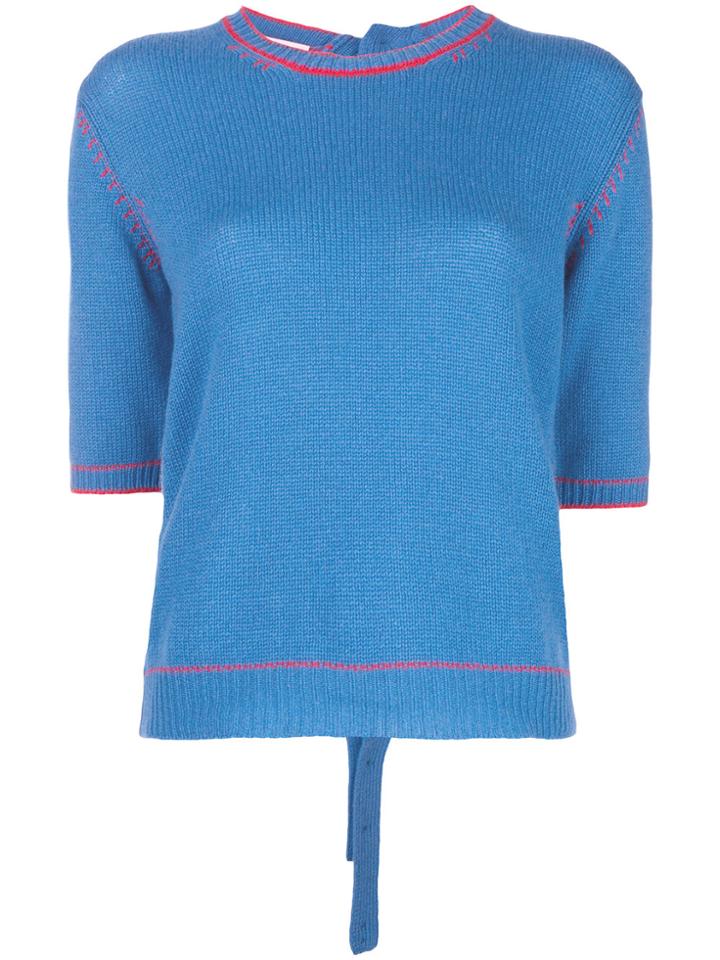 Marni Contrast Knit Top - Blue