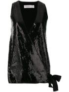 Victoria Victoria Beckham Sequin Embellished Waistcoat - Black