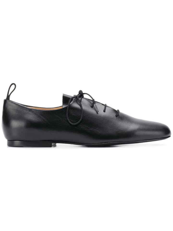 Jil Sander Navy Lace-up Loafers - Black