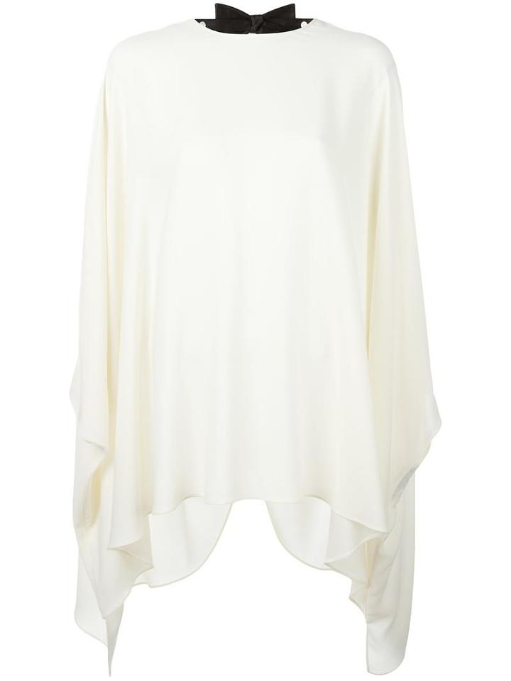 Georgette Blouse, Women's, Size: 42, White, Silk, Valentino