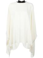 Georgette Blouse, Women's, Size: 42, White, Silk, Valentino