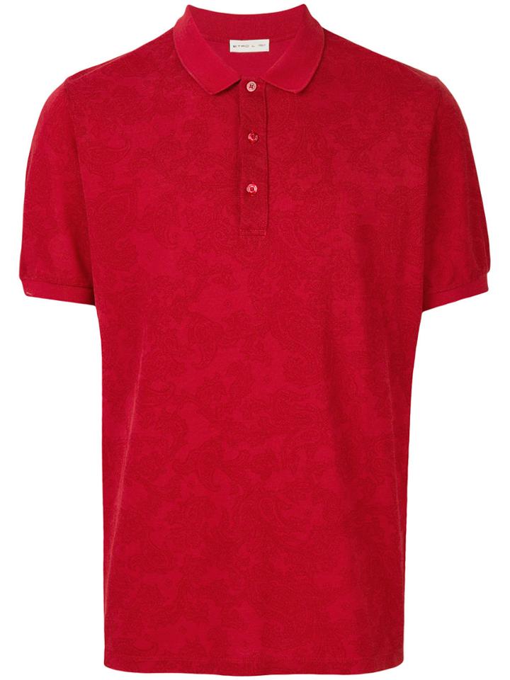 Etro Paisley Print Polo Shirt - Red