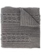 N.peal Wide Cable Knit Scarf, Women's, Grey, Cashmere