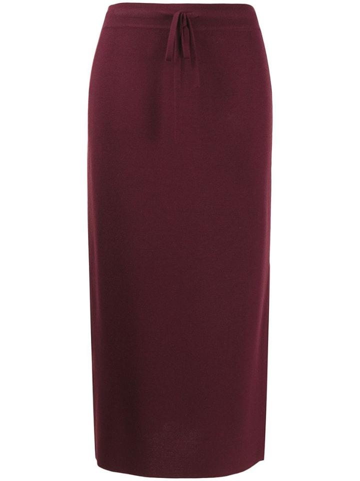 Pringle Of Scotland High Waisted Knitted Skirt - Red
