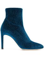 Giuseppe Zanotti Velvet Ankle Boots - Blue