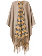 Burberry Reversible Vintage Check Poncho - Nude & Neutrals