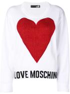 Love Moschino Contrast Heart Jumper - White