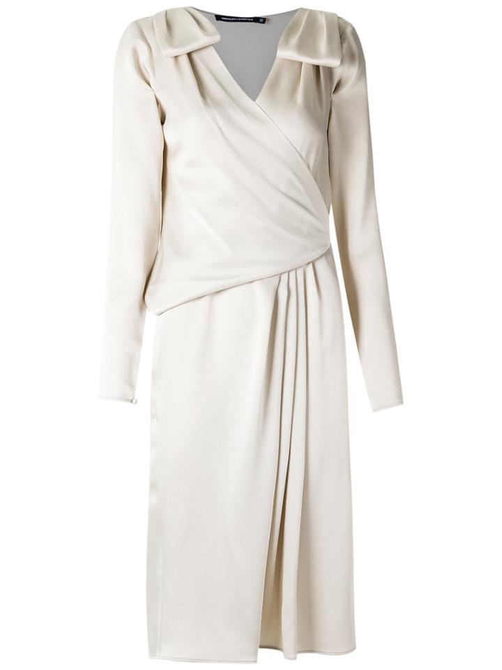 Reinaldo Lourenço - Long Sleeves Dress - Women - Acetate - 46, Nude/neutrals, Acetate