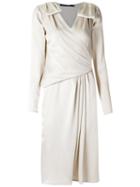 Reinaldo Lourenço - Long Sleeves Dress - Women - Acetate - 46, Nude/neutrals, Acetate
