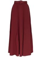 N Duo Pleated Maxi Skirt - Red