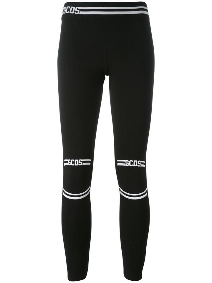 Gcds Logo Leggings, Women's, Size: Small, Black, Cotton/spandex/elastane