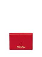 Miu Miu Madras Card Holder - Red