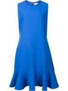 Victoria Victoria Beckham Peplum Hem Dress, Women's, Size: 14, Blue, Silk/polyester