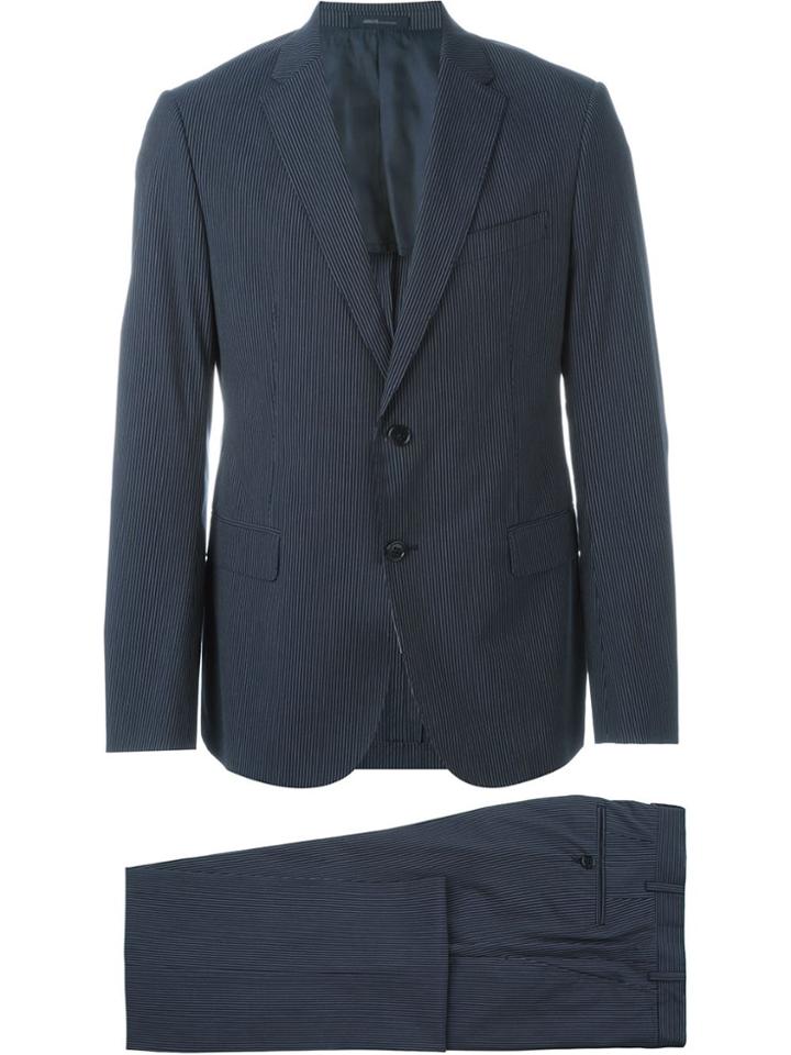Armani Collezioni Pinstripe Classic Suit - Blue