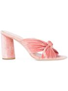 Loeffler Randall Coco Crushed Velvet Mules - Pink & Purple