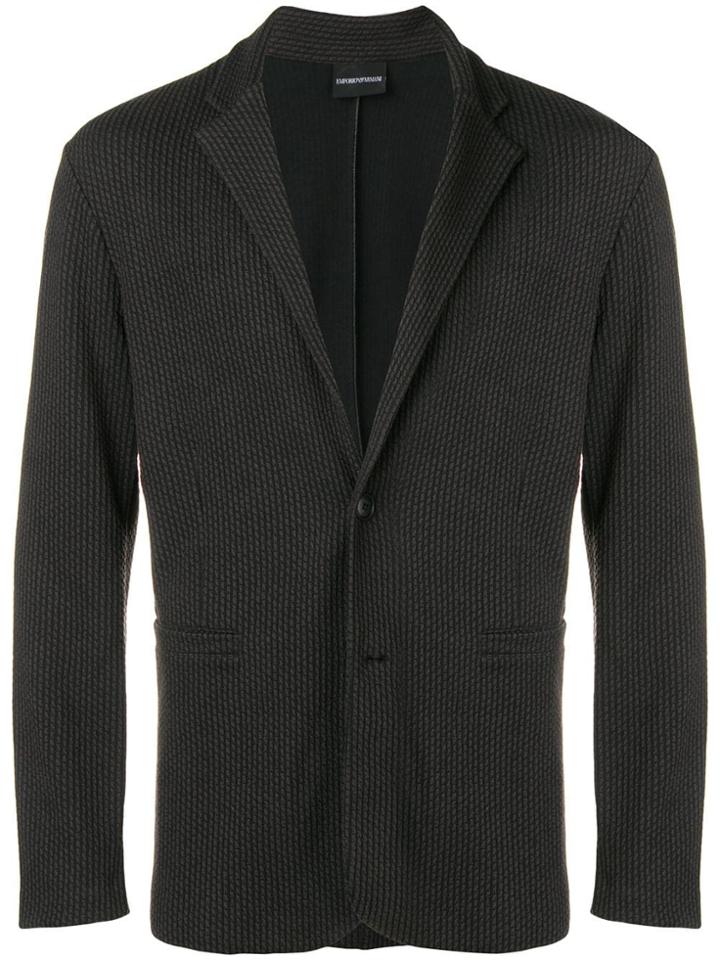 Emporio Armani Classic Textured Blazer - Grey