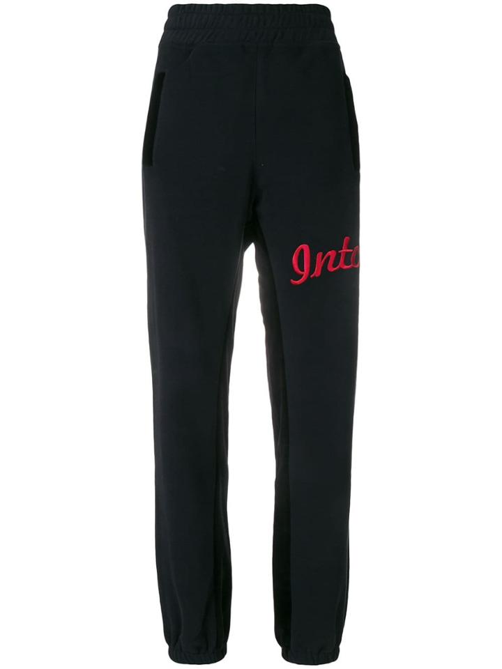 Intoxicated Embroidered Track Pants - Blue