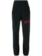 Intoxicated Embroidered Track Pants - Blue