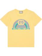 Gucci Oversize T-shirt With Rainbow Print - Yellow & Orange