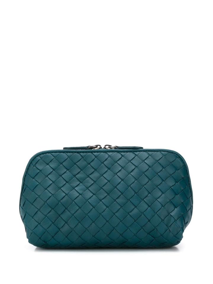 Bottega Veneta Intrecciato Weave Make Up Bag - Green