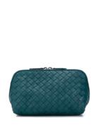 Bottega Veneta Intrecciato Weave Make Up Bag - Green